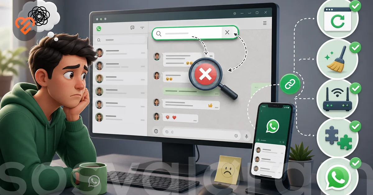 WhatsApp Web'de mesaj arama çalışmıyorsa ne yapmalı?