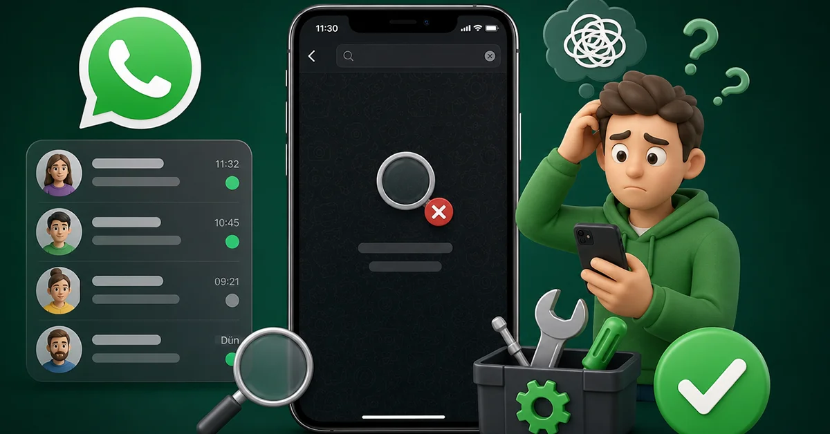WhatsApp mesaj arama çalışmıyor sorunu nasıl çözülür?